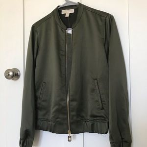 Michael Kors Satin Bomber Jacket